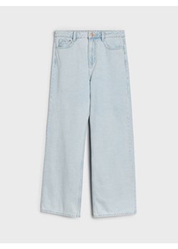 Sinsay - Jeansy wide leg z efektem sprania - niebieski ze sklepu Sinsay w kategorii Jeansy damskie - zdjęcie 188083201