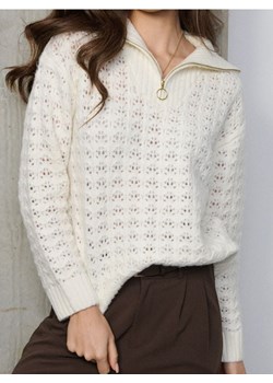 Sinsay - Ażurowy sweter chunky - kremowy ze sklepu Sinsay w kategorii Swetry damskie - zdjęcie 188083254