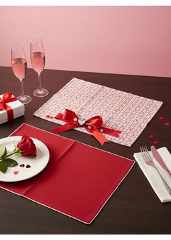 Sinsay - Zestaw walentynkowych ścierek kuchennych w kratkę z sercami 2 pack - czerwony ze sklepu Sinsay w kategorii Fartuchy kuchenne - zdjęcie 188083371