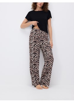 Reserved - Dwuczęściowa piżama ze zwierzęcym nadrukiem - czarny ze sklepu Reserved w kategorii Piżamy damskie - zdjęcie 188087021