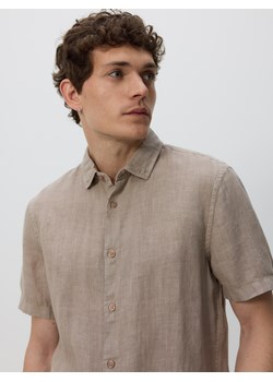Reserved - Lniana koszula regular fit - beżowy ze sklepu Reserved w kategorii Koszule męskie - zdjęcie 188087062