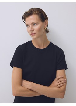 Reserved - Bawełniany t-shirt - czarny ze sklepu Reserved w kategorii Bluzki damskie - zdjęcie 188087083