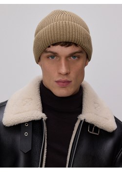 Reserved - Czapka beanie - beżowy ze sklepu Reserved w kategorii Czapki zimowe męskie - zdjęcie 188087101