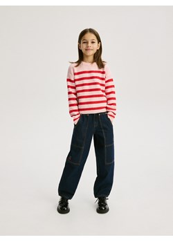 Reserved - Sweter w paski - różowy ze sklepu Reserved w kategorii Swetry dziewczęce - zdjęcie 188087184