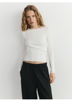 Reserved - Longsleeve z modalem - złamana biel ze sklepu Reserved w kategorii Bluzki damskie - zdjęcie 188087324