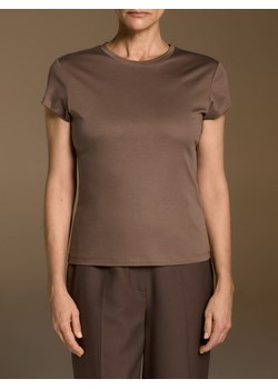 Reserved - T-shirt z domieszką jedwabiu - brązowy ze sklepu Reserved w kategorii Bluzki damskie - zdjęcie 188087371