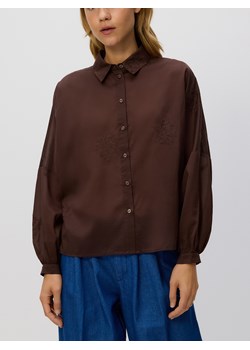 Reserved - Koszula z lyocellu - brązowy ze sklepu Reserved w kategorii Koszule damskie - zdjęcie 188087471