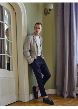 Reserved - Garniturowe spodnie slim fit - czarny ze sklepu Reserved w kategorii Spodnie męskie - zdjęcie 188087523