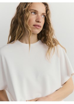Reserved - T-shirt oversize z modalem - biały ze sklepu Reserved w kategorii Bluzki damskie - zdjęcie 188087550