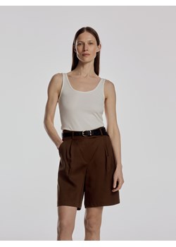 Reserved - Szorty bermudy z lyocellu - brązowy ze sklepu Reserved w kategorii Szorty - zdjęcie 188087804