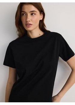 Reserved - Bawełniany t-shirt regular - czarny ze sklepu Reserved w kategorii Bluzki damskie - zdjęcie 188087930