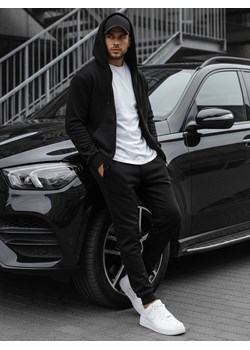 Bluza męska rozpinana z kapturem czarna BX2192 ze sklepu DSTREET.PL w kategorii Bluzy męskie - zdjęcie 188088120