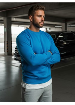 Bluza męska gładka niebieska Dstreet BX4386 ze sklepu DSTREET.PL w kategorii Bluzy męskie - zdjęcie 188088121