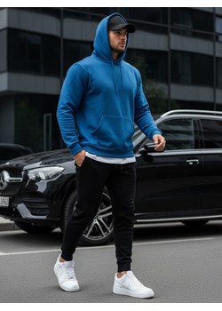 Bluza męska z kapturem błękitna Dstreet BX5081 ze sklepu DSTREET.PL w kategorii Bluzy męskie - zdjęcie 188088240