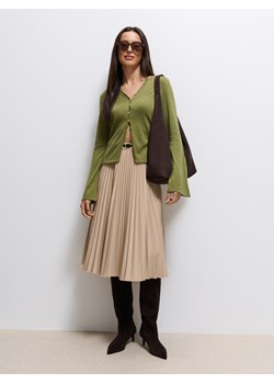 Mohito - Plisowana beżowa spódnica midi - beżowy ze sklepu Mohito w kategorii Spódnice - zdjęcie 188089411