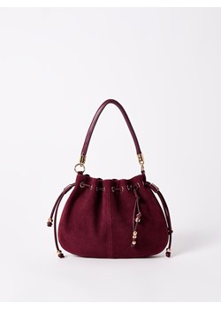 Mohito - Zamszowa torebka worek - mahoń ze sklepu Mohito w kategorii Torebki worki - zdjęcie 188089551