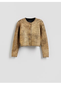 Reserved - Kardigan z dodatkiem wełny - złoty ze sklepu Reserved w kategorii Swetry damskie - zdjęcie 188089824