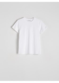 Reserved - Bawełniany t-shirt - biały ze sklepu Reserved w kategorii Bluzki damskie - zdjęcie 188090073