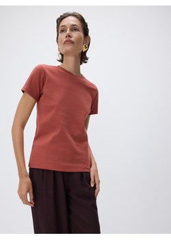 Reserved - Bawełniany t-shirt - jasnofioletowy ze sklepu Reserved w kategorii Bluzki damskie - zdjęcie 188090083