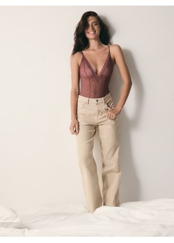 Reserved - Koronkowe body - fioletowy ze sklepu Reserved w kategorii Body damskie - zdjęcie 188090154