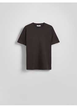 Reserved - T-shirt z bawełny merceryzowanej - brązowy ze sklepu Reserved w kategorii Bluzki damskie - zdjęcie 188090223