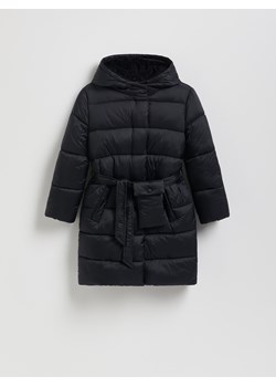 Reserved - Pikowany płaszcz z saszetką - czarny ze sklepu Reserved w kategorii Płaszcze dziewczęce - zdjęcie 188090331