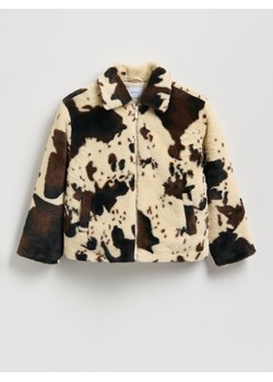 Reserved - Futrzana kurtka ze zwierzęcym wzorem - wielobarwny ze sklepu Reserved w kategorii Kurtki dziewczęce - zdjęcie 188090351