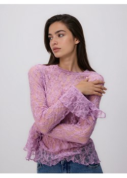 Reserved - Koronkowa bluzka z wiązaniami - fioletowy ze sklepu Reserved w kategorii Bluzki damskie - zdjęcie 188090432