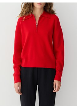 Reserved - Wełniany sweter z kołnierzykiem - czerwony ze sklepu Reserved w kategorii Swetry damskie - zdjęcie 188090443