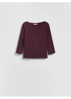 Reserved - Bawełniany longsleeve - bordowy ze sklepu Reserved w kategorii Bluzki damskie - zdjęcie 188090513