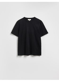 Reserved - T-shirt regular z interlokowym splotem - czarny ze sklepu Reserved w kategorii T-shirty męskie - zdjęcie 188090562