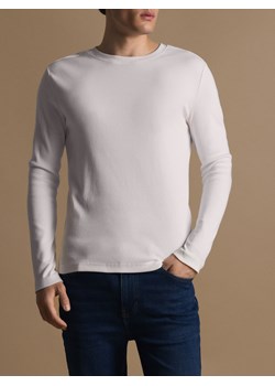 Reserved - Bawełniany longsleeve - biały ze sklepu Reserved w kategorii T-shirty męskie - zdjęcie 188090564