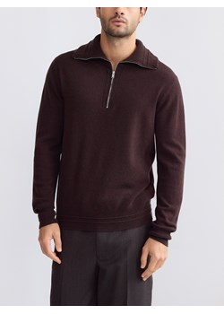 Reserved - Wełniany sweter z domieszką kaszmiru - brązowy ze sklepu Reserved w kategorii Swetry męskie - zdjęcie 188090684