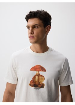 Reserved - T-shirt regular z nadrukiem - złamana biel ze sklepu Reserved w kategorii T-shirty męskie - zdjęcie 188090741