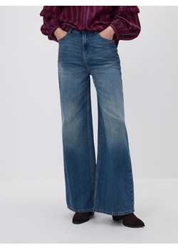 Reserved - Jeansy wide leg z przetarciami - indigo jeans ze sklepu Reserved w kategorii Jeansy damskie - zdjęcie 188090924