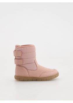 Reserved - Ocieplane botki z zapięciem na rzep - brudny róż ze sklepu Reserved w kategorii Buty zimowe dziecięce - zdjęcie 188090984