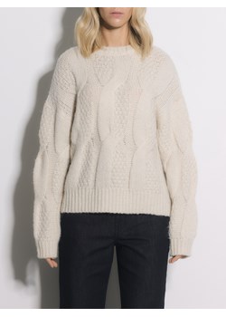 Reserved - Sweter z ozdobnym splotem - kremowy ze sklepu Reserved w kategorii Swetry damskie - zdjęcie 188091001