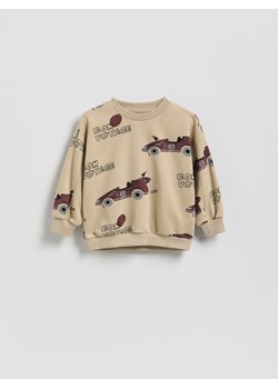 Reserved - Bluza oversize z nadrukiem - beżowy ze sklepu Reserved w kategorii Bluzy chłopięce - zdjęcie 188091012