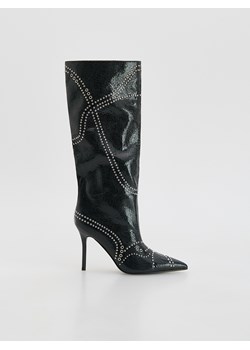 Reserved - Kozaki z okuciami - czarny ze sklepu Reserved w kategorii Kozaki damskie - zdjęcie 188091233