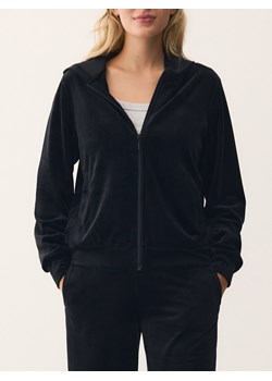Reserved - Welurowa bluza z kapturem - czarny ze sklepu Reserved w kategorii Bluzy damskie - zdjęcie 188091430