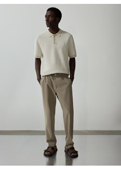 Reserved - Spodnie jogger z wiskozą - brązowy ze sklepu Reserved w kategorii Spodnie męskie - zdjęcie 188091443