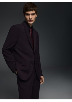 Reserved - Marynarka slim fit z domieszką wiskozy - mahoniowy ze sklepu Reserved w kategorii Marynarki męskie - zdjęcie 188091481