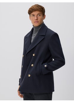 Reserved - Dwurzędowy płaszcz - granatowy ze sklepu Reserved w kategorii Płaszcze męskie - zdjęcie 188091593