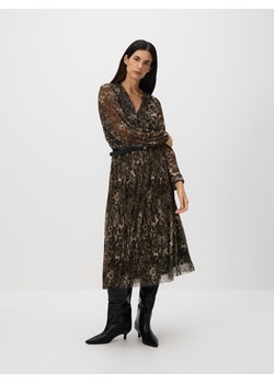 Reserved - Plisowana sukienka z paskiem - wielobarwny ze sklepu Reserved w kategorii Sukienki - zdjęcie 188091613