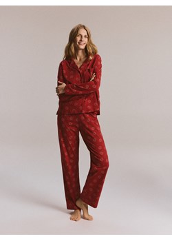 Reserved - Dwuczęściowa piżama ze świątecznym nadrukiem - czerwony ze sklepu Reserved w kategorii Piżamy damskie - zdjęcie 188091743