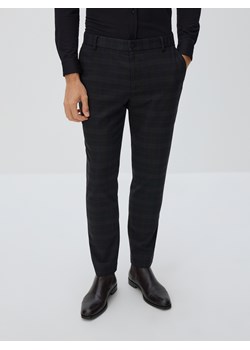 Reserved - Spodnie chino slim w kratę - czarny ze sklepu Reserved w kategorii Spodnie męskie - zdjęcie 188091810