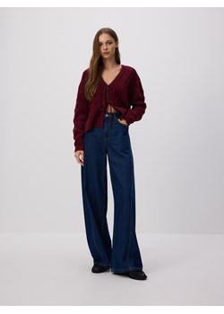 Reserved - Kardigan z wiązaniem - bordowy ze sklepu Reserved w kategorii Swetry damskie - zdjęcie 188091980