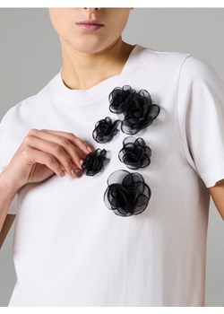 Sinsay - Bawełniana koszulka z aplikacjami 3D - biały ze sklepu Sinsay w kategorii Bluzki damskie - zdjęcie 188092563