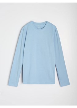 Sinsay - Bawełniana koszulka z długimi rękawami - błękitny ze sklepu Sinsay w kategorii T-shirty męskie - zdjęcie 188092573
