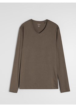 Sinsay - Bawełniana koszulka basic - brązowy ze sklepu Sinsay w kategorii T-shirty męskie - zdjęcie 188092574